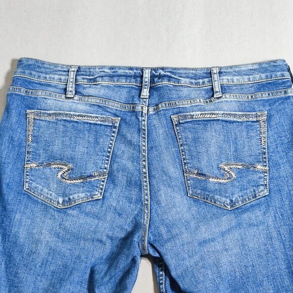 Silver Jeans Bermuda shorts women's size 34 denim blue colour Elyse straight - Picture 4 of 13